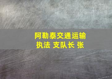 阿勒泰交通运输执法 支队长 张